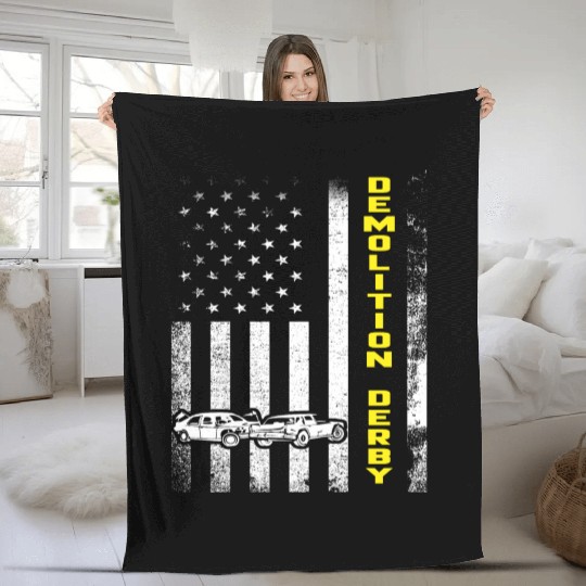 Demolition Derby Car crashing Motorsport Racing US Fleece Blankets