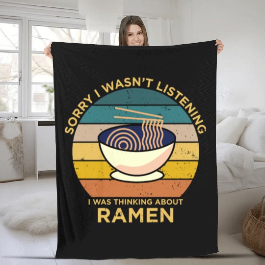 Ramen Retro Funny Saying Gift Fleece Blankets