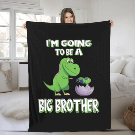 I'm Going To Be A Big Brother Dinosaur Fleece Blankets