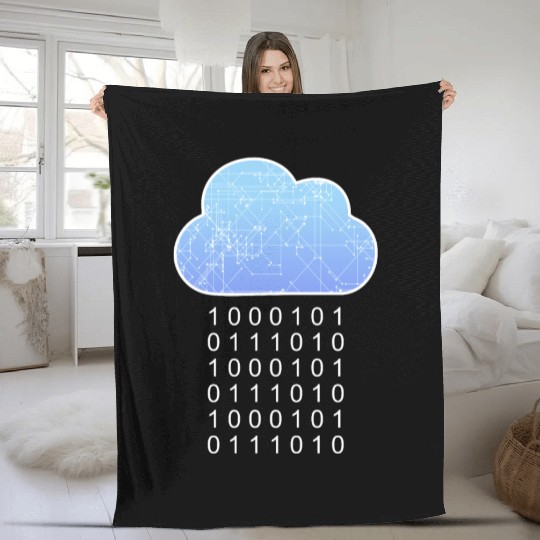 Data Analytics Cloud Data Rain Binary Geek Gift Fleece Blankets