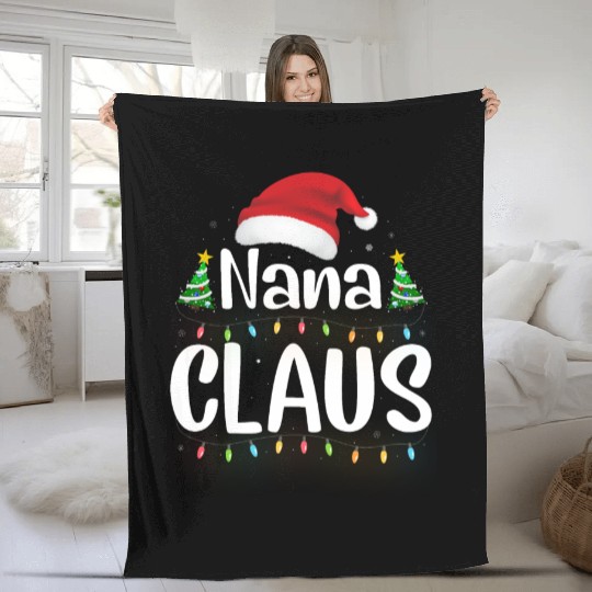 Funny Santa Nana Claus Christmas Family Matching Fleece Blankets