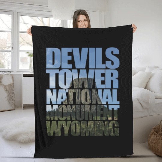 Devils Tower National Monument Wyoming Souvenir Fleece Blankets