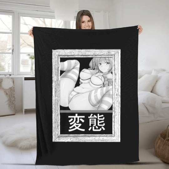 hen Anime Waifu japanese sexy bikin Girl Ahegao Fleece Blankets