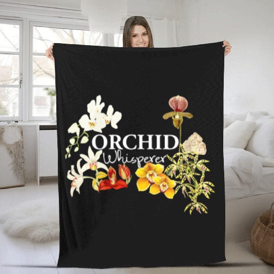 Orchid Whisperer Fleece Blankets I Love Orchids Fleece Blankets