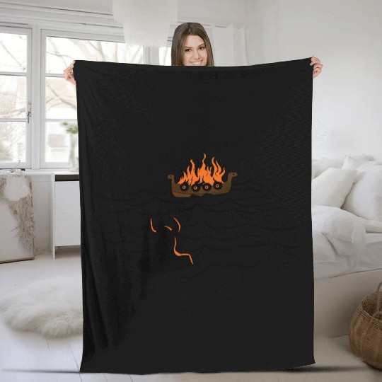 Viking Funeral Fleece Blankets