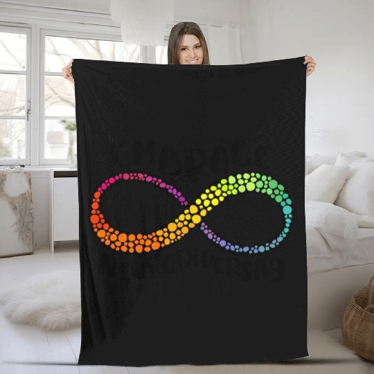 Embrace Neurodiversity Infinity Symbol Fleece Blankets