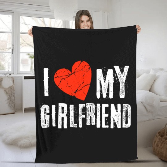 I Love My Girlfriend Fleece Blankets