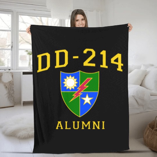 US Army Ranger Veteran DD214 Alumni Logo Insignia Fleece Blankets