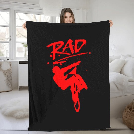 RAD BMX Bike Grafitti 80s Movie Radical Fleece Blankets