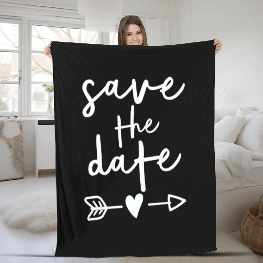 Bride Couple Engagement Save The Date Wedding Fleece Blankets