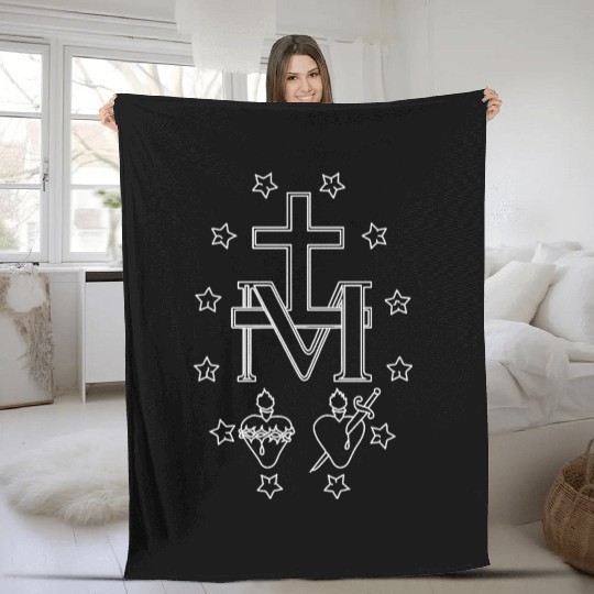 Miraculous Medal, Medal of Our Lady of Grace Fleece Blankets