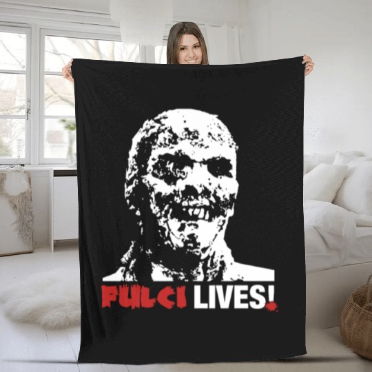 Fulci Lives Zombie Italian Horror Movie Fan Fleece Blankets