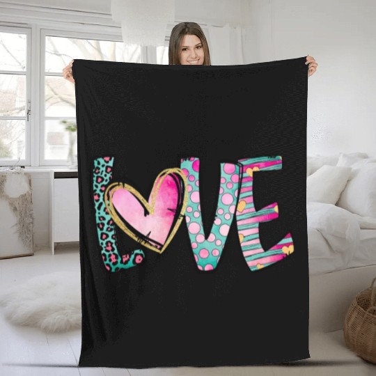 Love Valentine's Day Designs Fleece Blankets