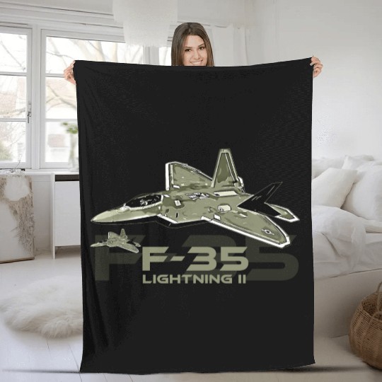 F-35 Lightning fighter jet Fleece Blankets