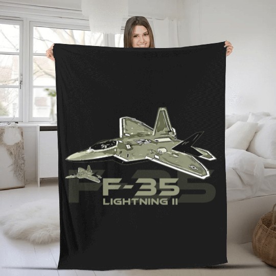 F-35 Lightning fighter jet Fleece Blankets