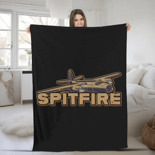 SPITFIRE SUPERMARINE WW2 FIGHTER PLANE Gift Fleece Blankets