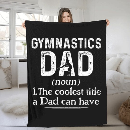 Gymnastics Dad Definition Gymnast Sports Fleece Blankets