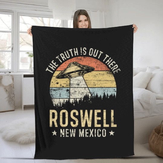 Roswell New Mexico UFO Alien Fleece Blankets