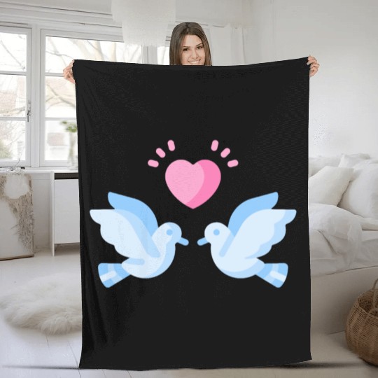 Bird lover freedom peace love Fleece Blankets