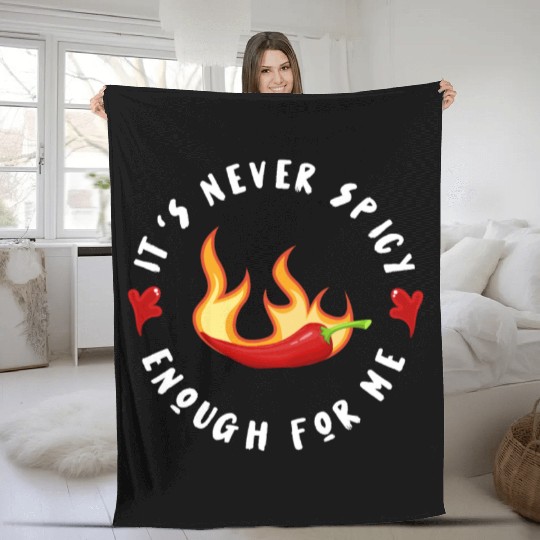 Chili Red Pepper Funny Gift For Hot Spicy Food & S Fleece Blankets