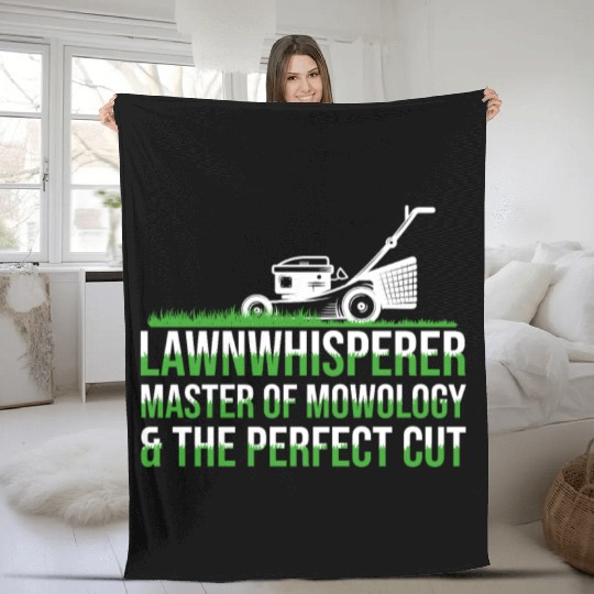 Funny Lawn Mowing Garden Lawn Mower Yard Work Gift Fleece Blankets