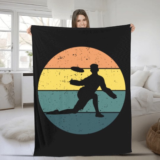 Vintage retro Ultimate Frisbee Game Disc Sports Fleece Blankets