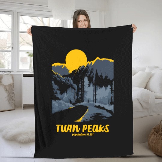 Twin Peaks Welcome To Twin Peaks Poster Fleece Blankets