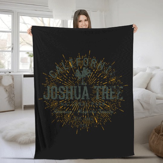 Vintage Joshua Tree National Park Gift Fleece Blankets