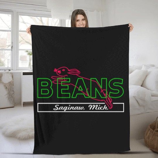 Beans Bunny Saginaw Michigan Nostalgia Fleece Blankets