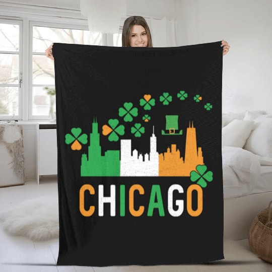 Chicago Irish Pride St Patricks Day Fleece Blankets