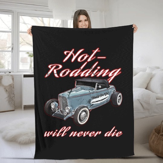 Hot Rodding Will Never Die Rat Hot Rod Hi Boy High Fleece Blankets