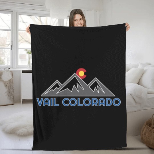 Vail Colorado Rocky Mountain Fleece Blankets