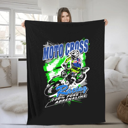 Motocross - Moto Cross - Supercross - MX - SX Fleece Blankets