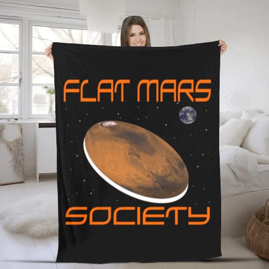 Flat Mars Society Fleece Blankets