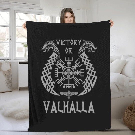 Victory or Valhalla band Fleece Blankets