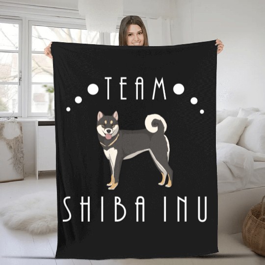 Team Shiba Inu - Black and Tan Fleece Blankets