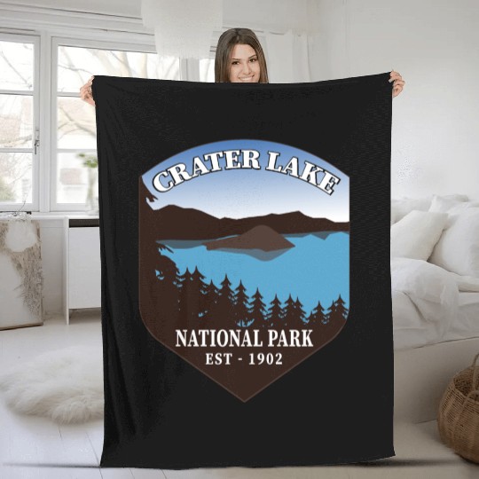 Crater Lake National Park Fleece Blankets