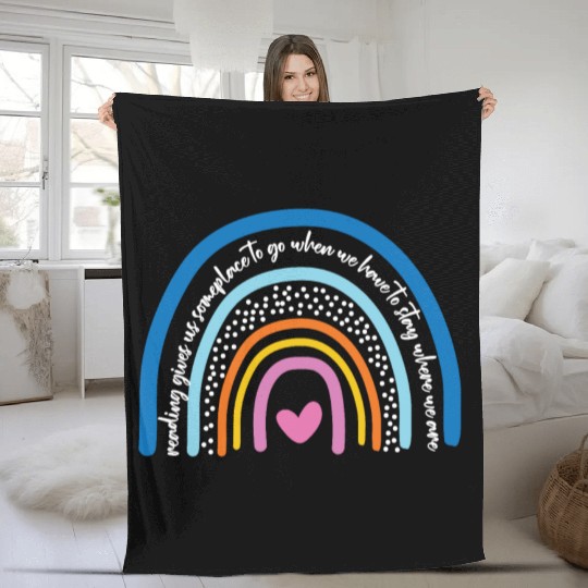 Reading Gives Us Someplace To Go Book Literature Fleece Blankets