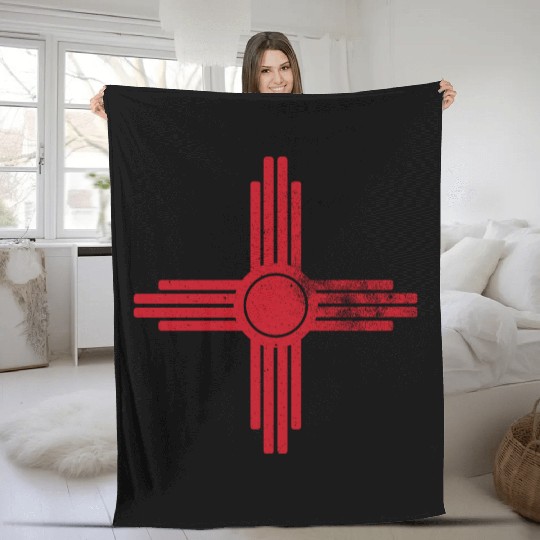 Zia Sun New Mexico Zia Mountains Fleece Blankets