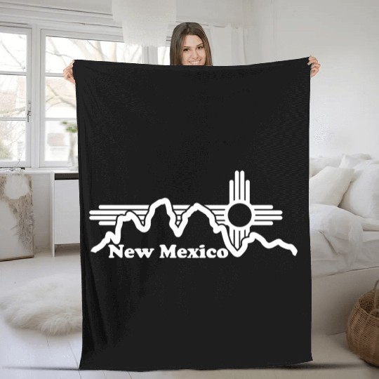 Zia Sun New Mexico Zia Mountains Fleece Blankets
