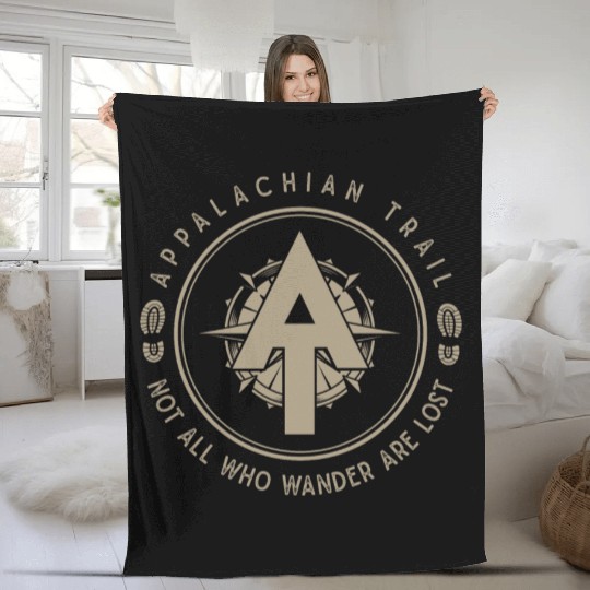 Appalachian Trail Logo Hiking Wander in the US Fleece Blankets