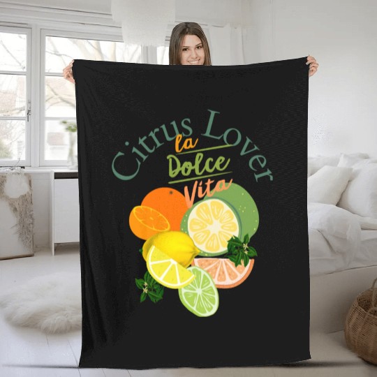 Citrus Lover la Dolce Vita Fleece Blankets