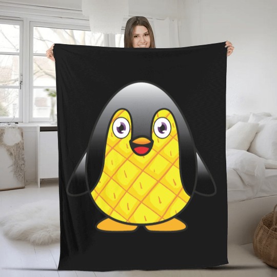 moriah elizabeth pineapple penguin Fleece Blankets