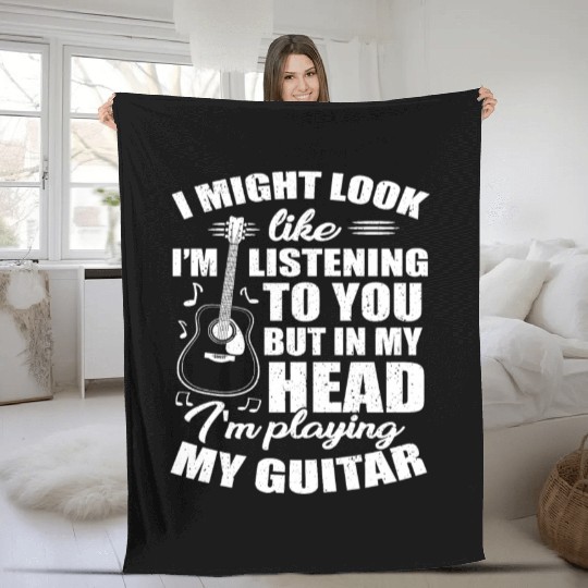 Guitar Saying Fleece Blankets