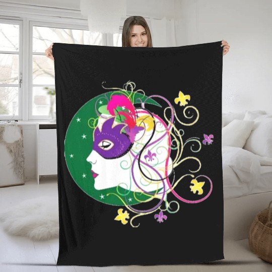 krewe of Nyx - Mardi Gras New Orleans Carnaval Fleece Blankets