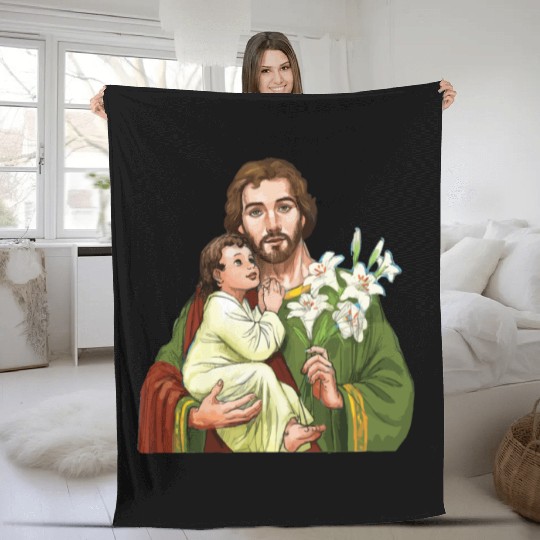 St Joseph and Child Jesus Consecration Fleece Blankets