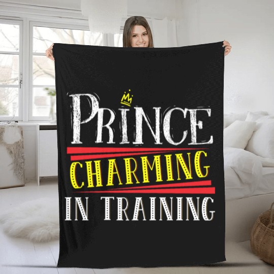 Prince Charming In Training Crown King Queen Fleece Blankets