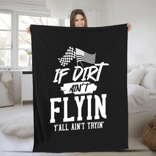 Dirt Track Racing Gift Sprint Car Racing Fleece Blankets