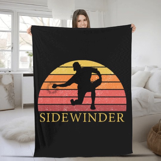 Sidewinder Sidearm Baseball Pitcher Retro Vintage Fleece Blankets