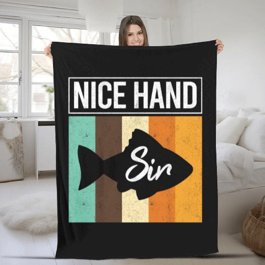 Nice Hand Sir Funny Poker Fish Gambler Texas Fleece Blankets